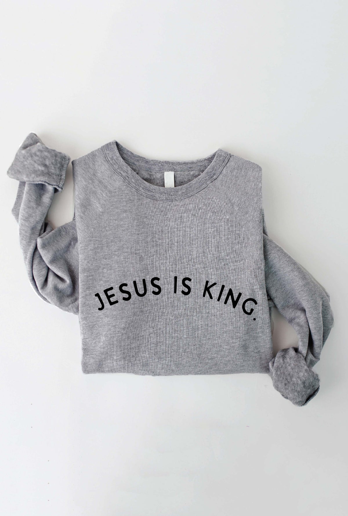 JESUS IS KING. Graphic Unisex Fleece Pullover Relaxed Fit. Oat Collective