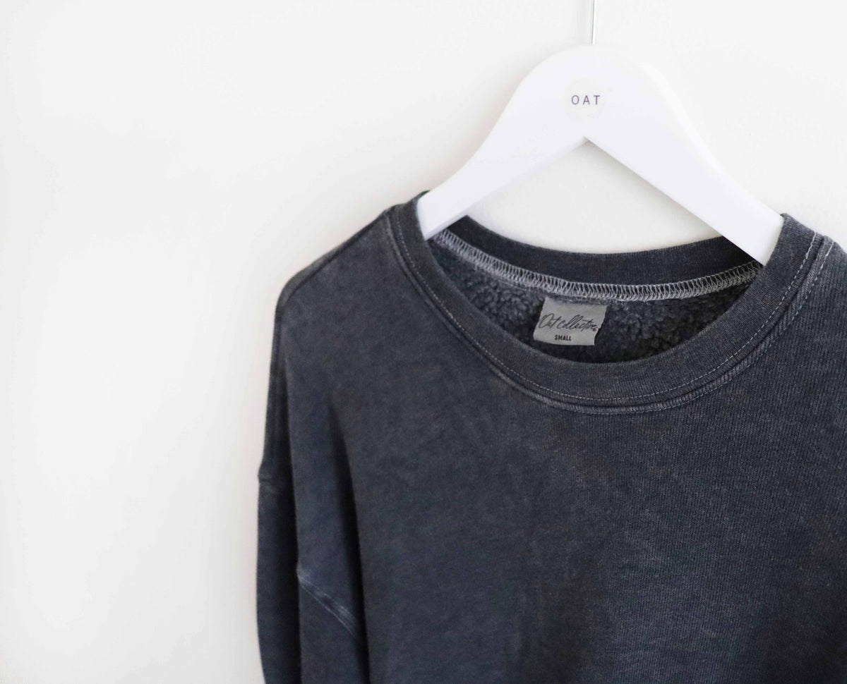 WITH JESUS & COFFEE Mineral Graphic Sweatshirt Oat Collective