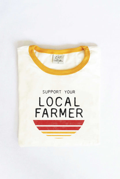SUPPORT YOUR LOCAL FARMERS Ringer Graphic Top Oat Collective