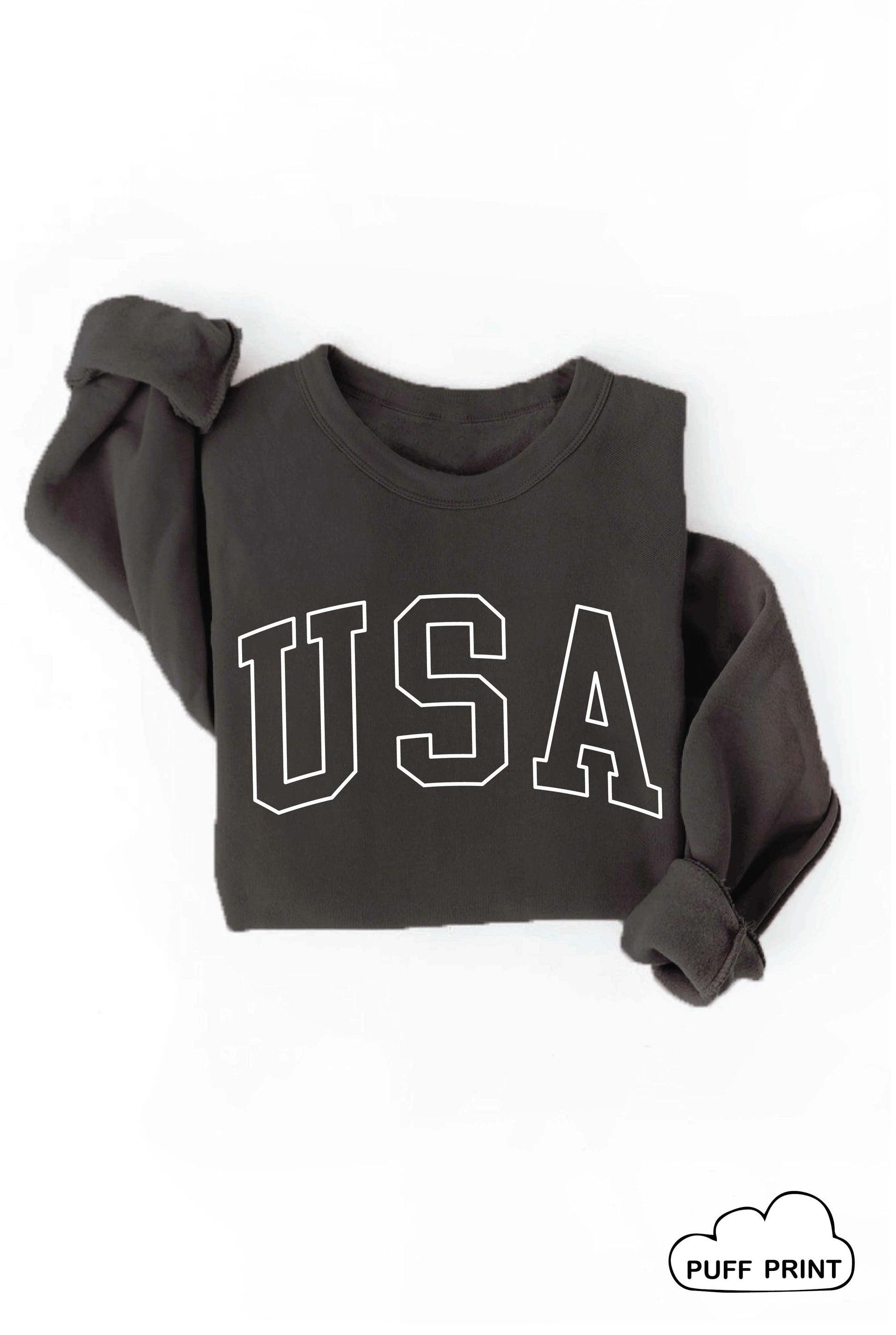 USA Puff Print Plus Graphic Sweatshirt Oat Collective