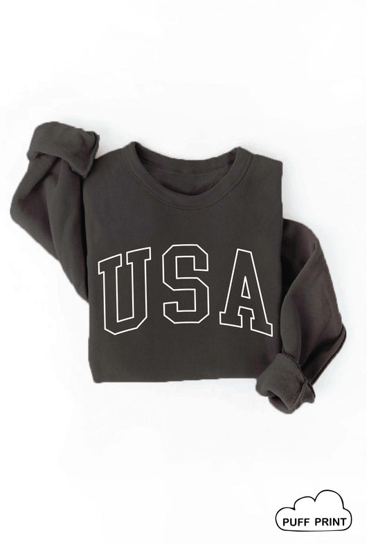 USA Puff Print Plus Graphic Sweatshirt Oat Collective