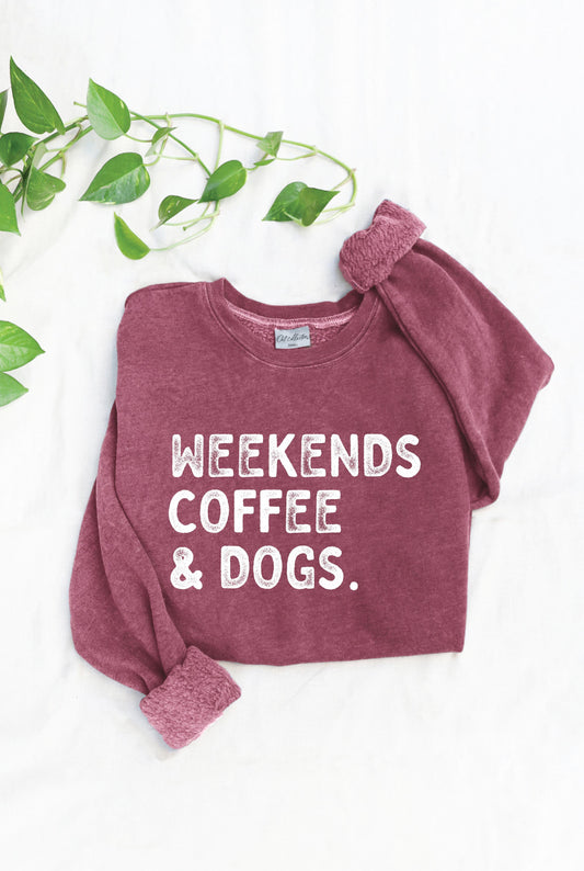 WEEKEND COFFEE AND DOGS Mineral Graphic Sweatshirt Oat Collective