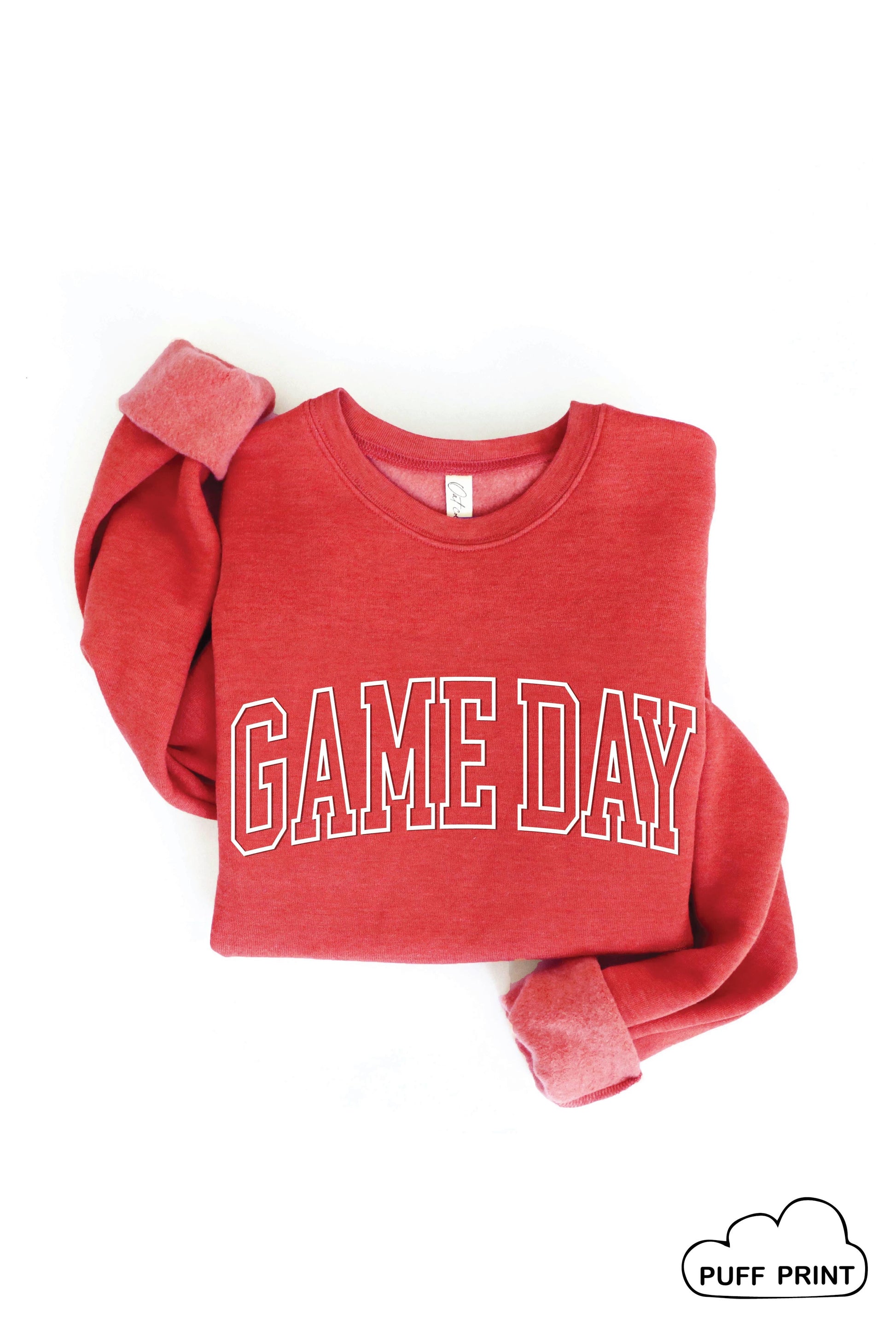 GAME DAY Puff Print Graphic Sweatshirt Oat Collective