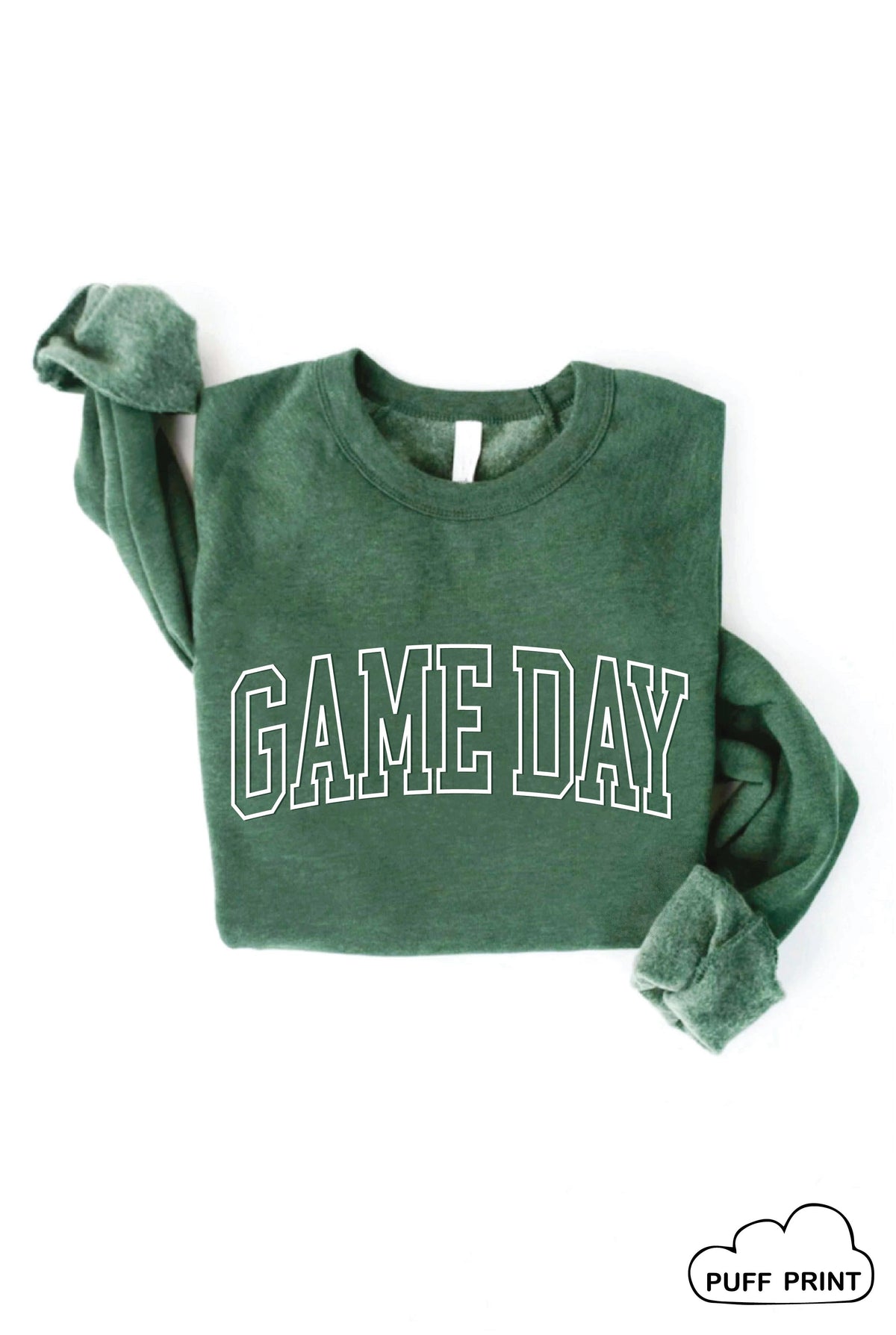 GAME DAY Puff Print Graphic Sweatshirt Oat Collective