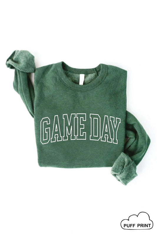 GAME DAY Puff Print Graphic Sweatshirt Oat Collective