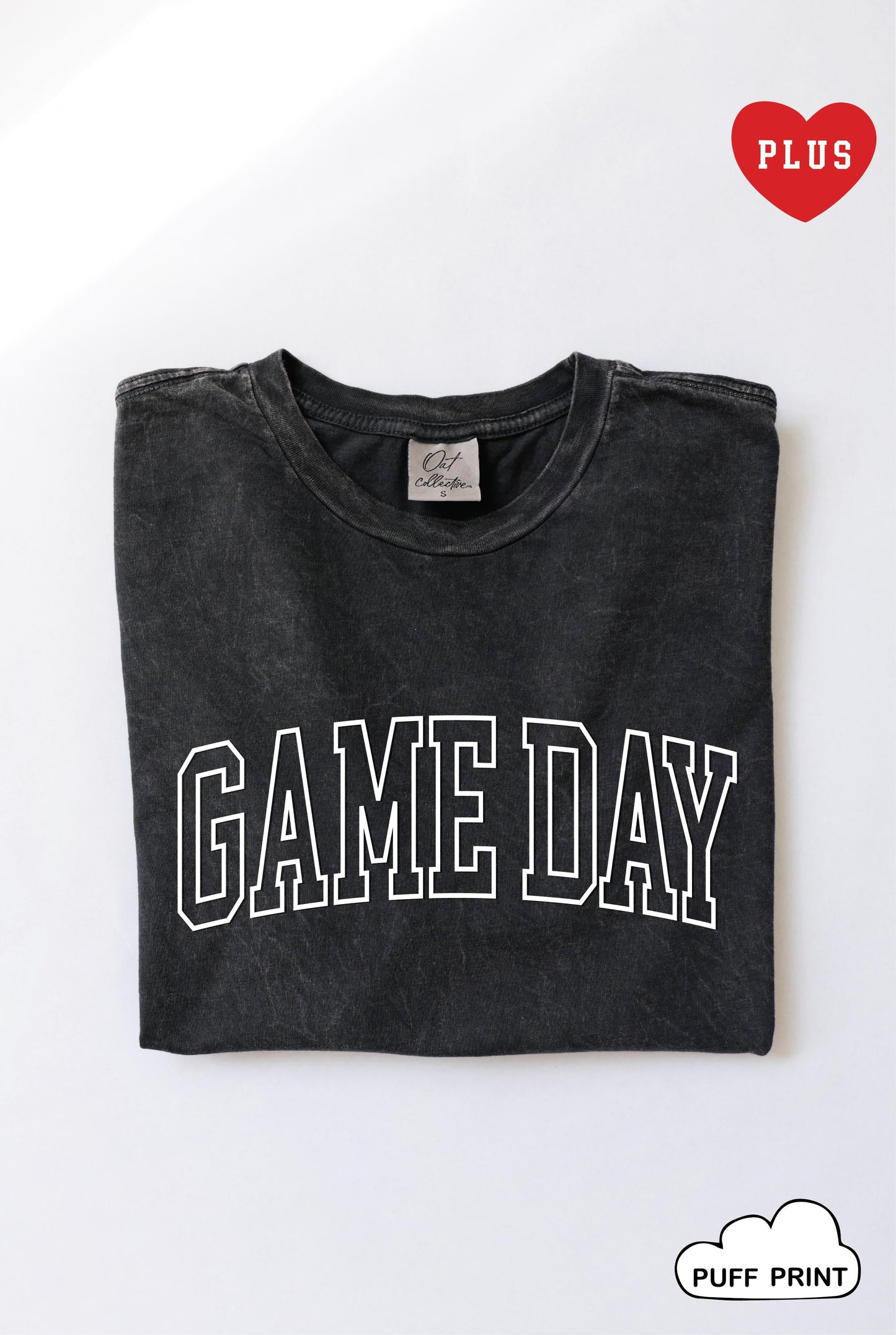 GAME DAY Puff Print Plus Mineral Graphic Top Oat Collective