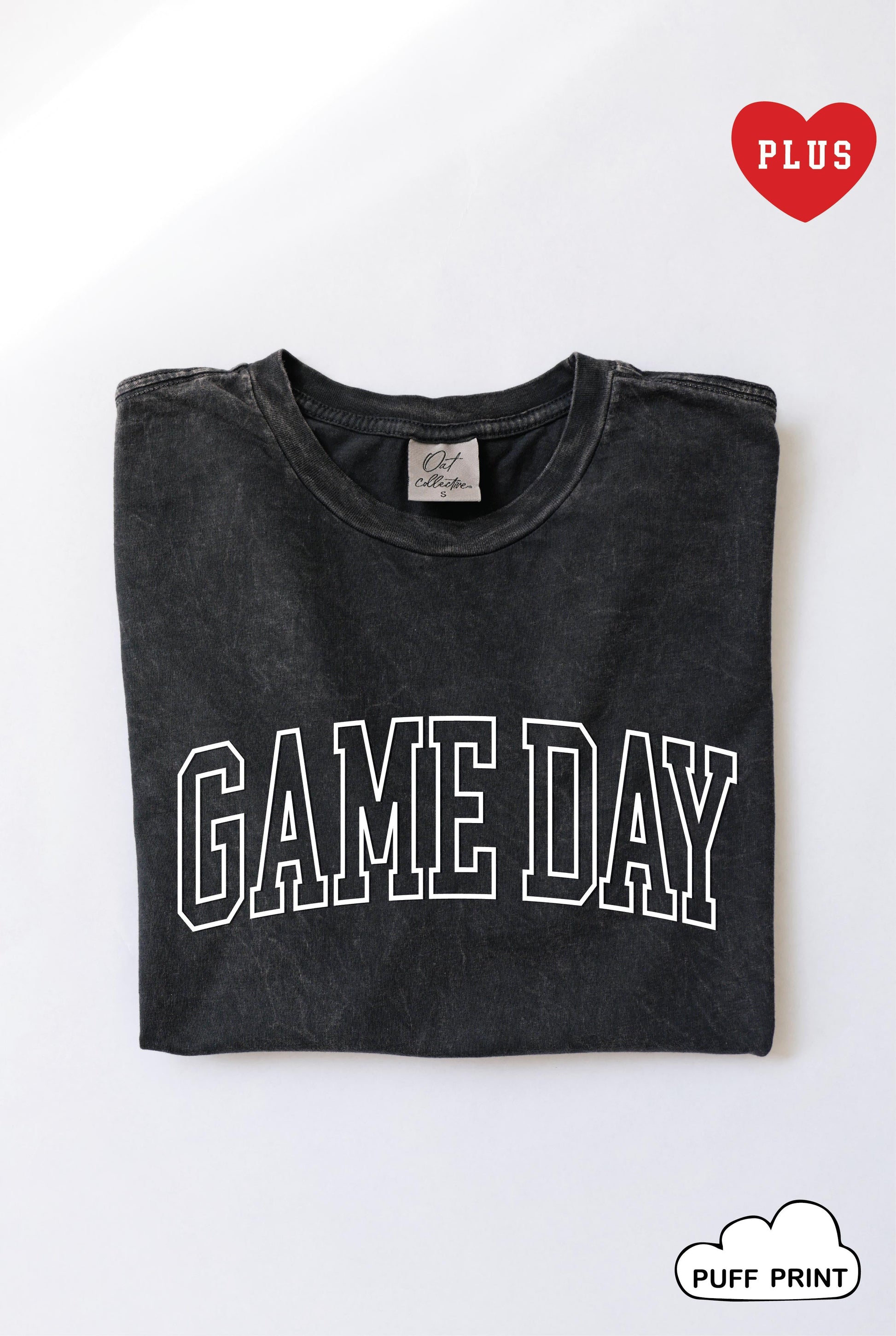 GAME DAY Puff Print Plus Mineral Graphic Top Oat Collective