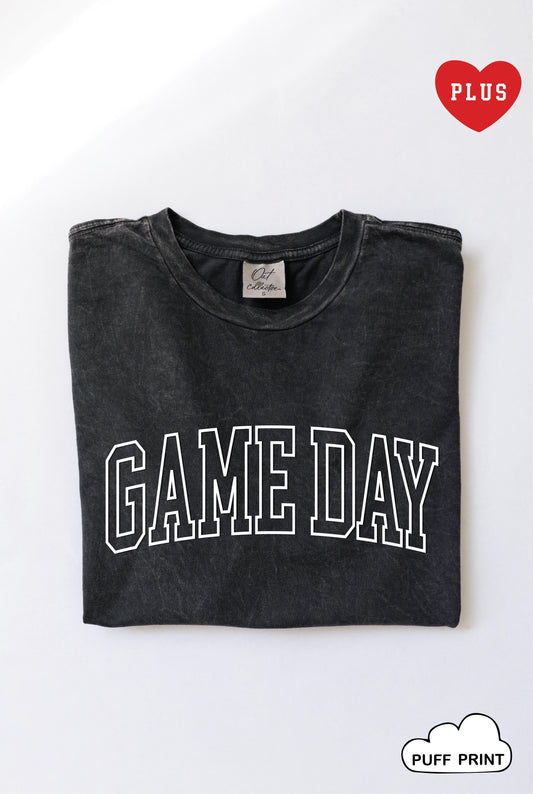 GAME DAY Puff Print Plus Mineral Graphic Top Oat Collective