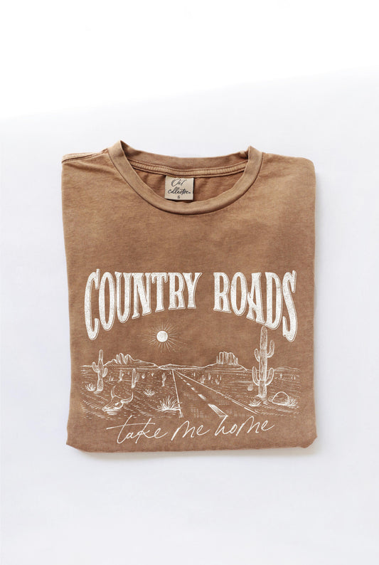 COUNTRY ROADS TAKE ME HOME Mineral Graphic Top