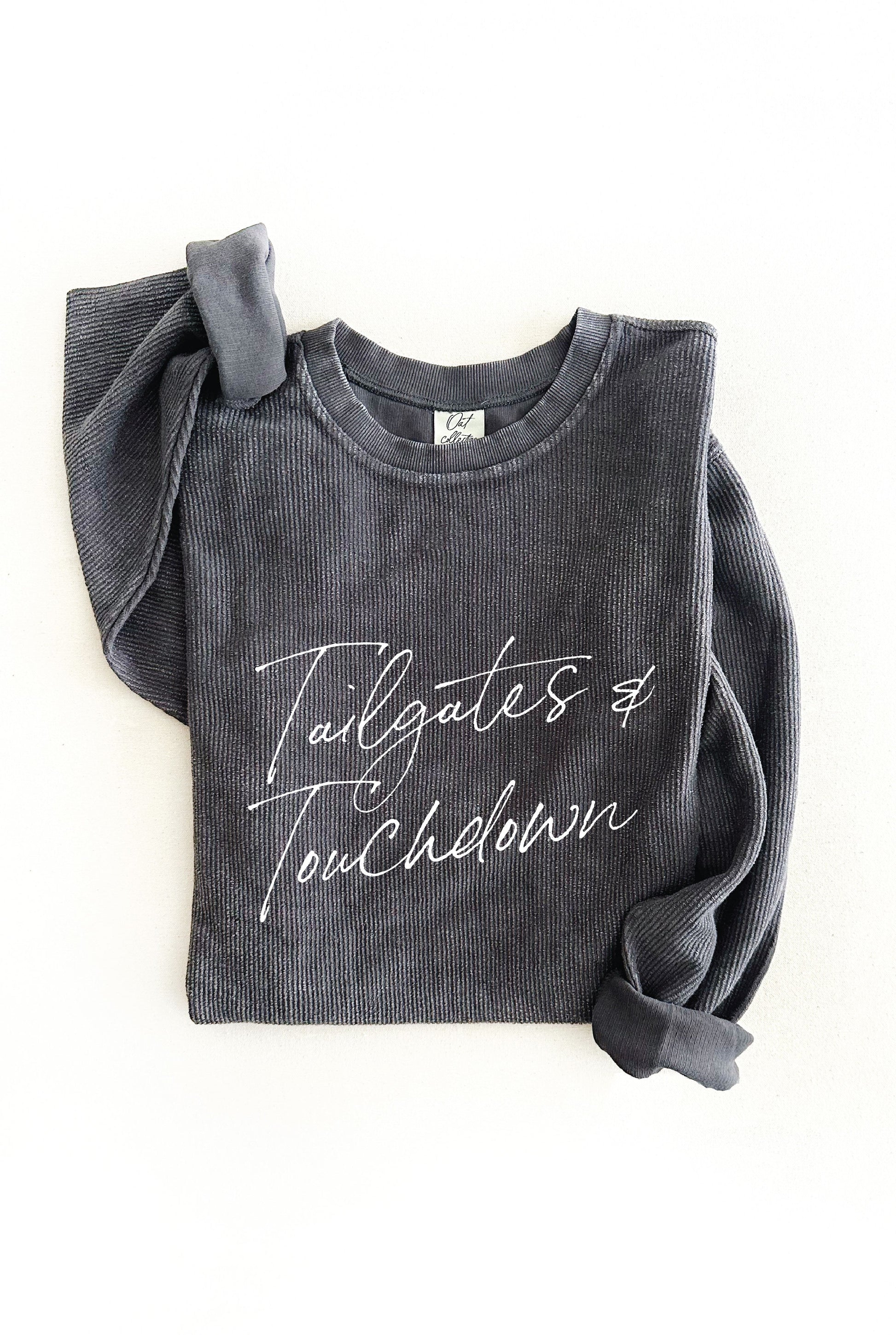 TAILGATES AND TOUCHDOWNS Thermal Vintage Pullover Oat Collective