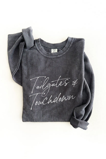 TAILGATES AND TOUCHDOWNS Thermal Vintage Pullover Oat Collective