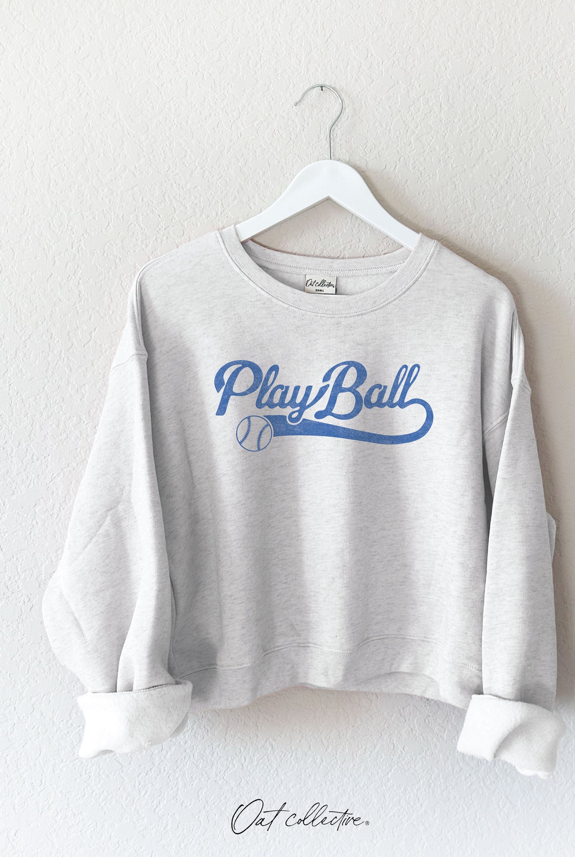 PLAY BALL Mid Graphic Sweatshirt Oat Collective