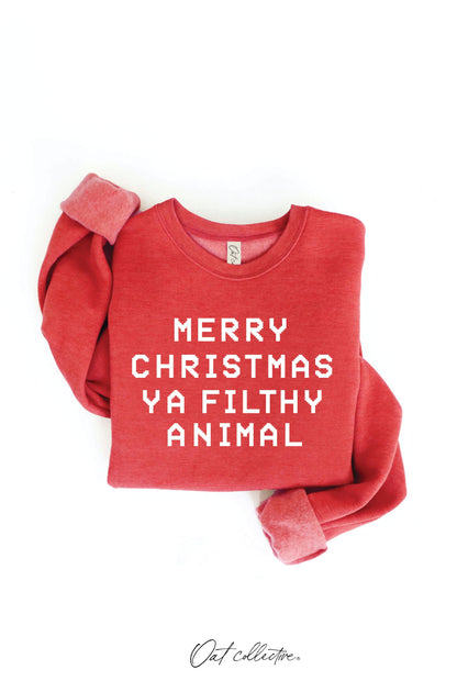 MERRY CHRISTMAS  Graphic Sweatshirt Oat Collective