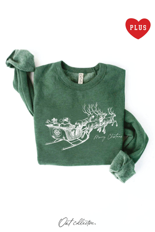 MERRY CHRISTMAS Plus Graphic Sweatshirt Oat Collective
