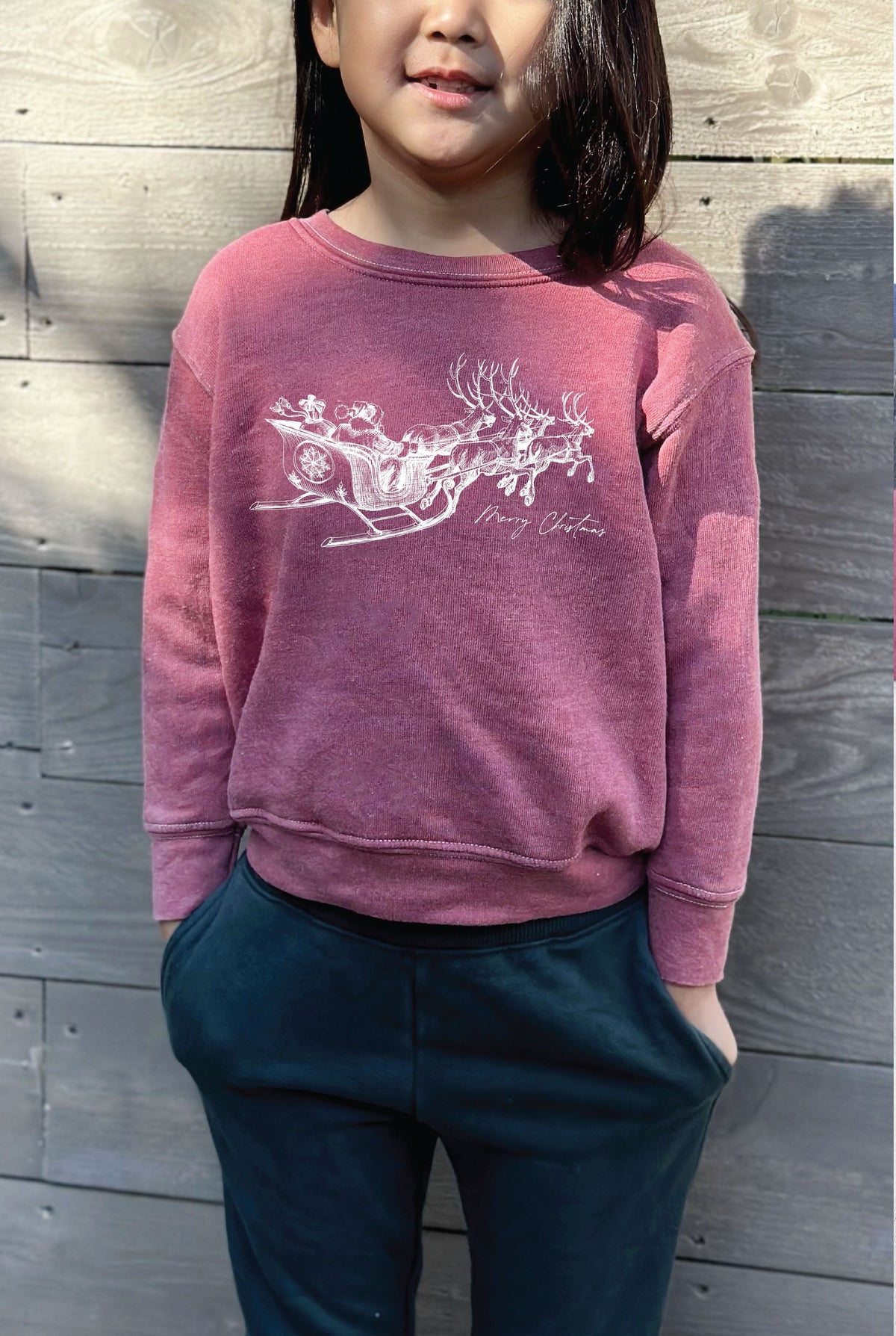 MERRY CHRISTMAS Toddler Mineral Graphic Sweatshirt Oat Collective