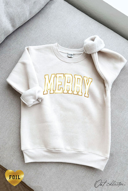 MERRY FOIL Youth Unisex Graphic Sweatshirt Oat Collective