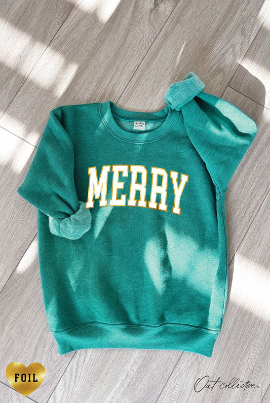 MERRY FOIL Youth Unisex Graphic Sweatshirt Oat Collective