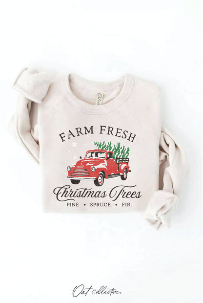 FARM FRESH CHRISTMAS Graphic Sweatshirt Oat Collective