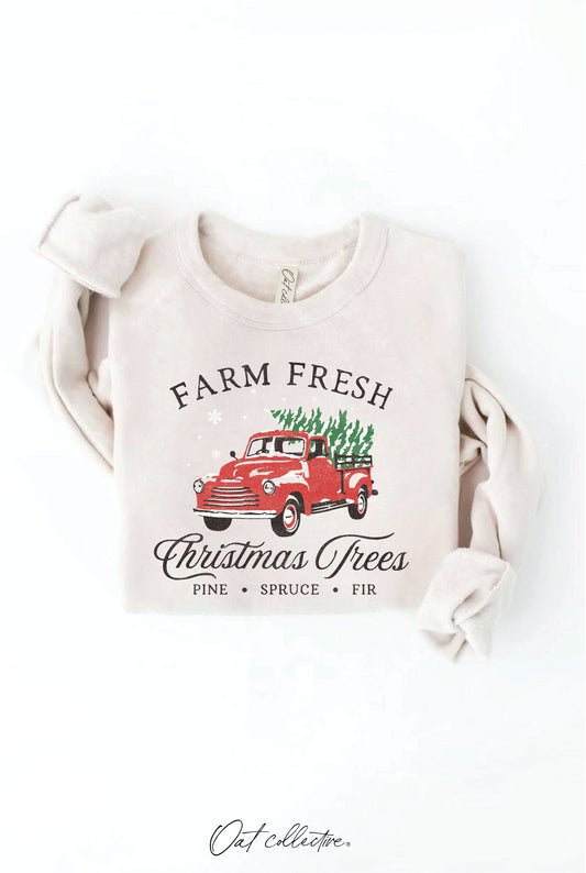 FARM FRESH CHRISTMAS Graphic Sweatshirt Oat Collective