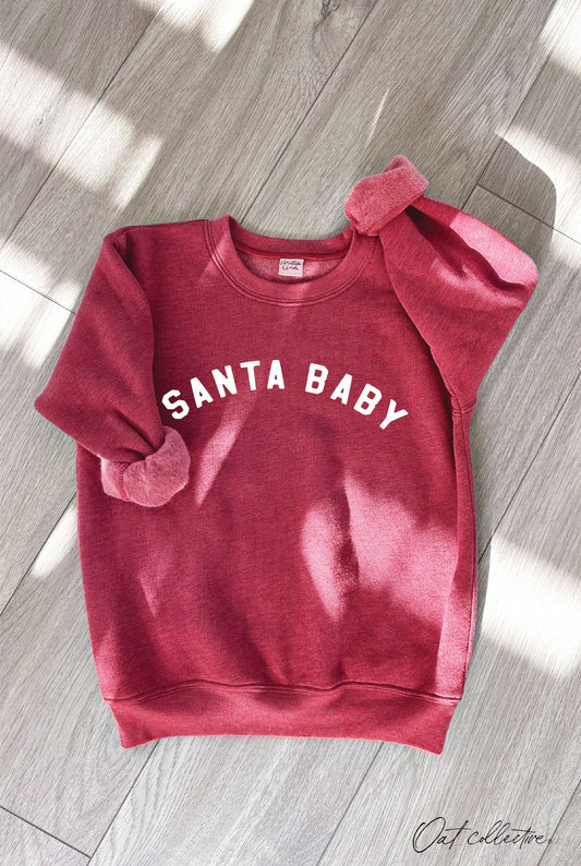 SANTA BABY Youth Unisex Graphic Sweatshirt Oat Collective