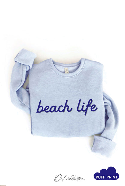 BEACH LIFE PUFF Graphic Sweatshirt Oat Collective