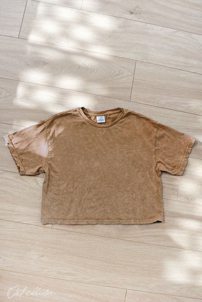 Cropped Mineral Graphic Top Template Oat Collective