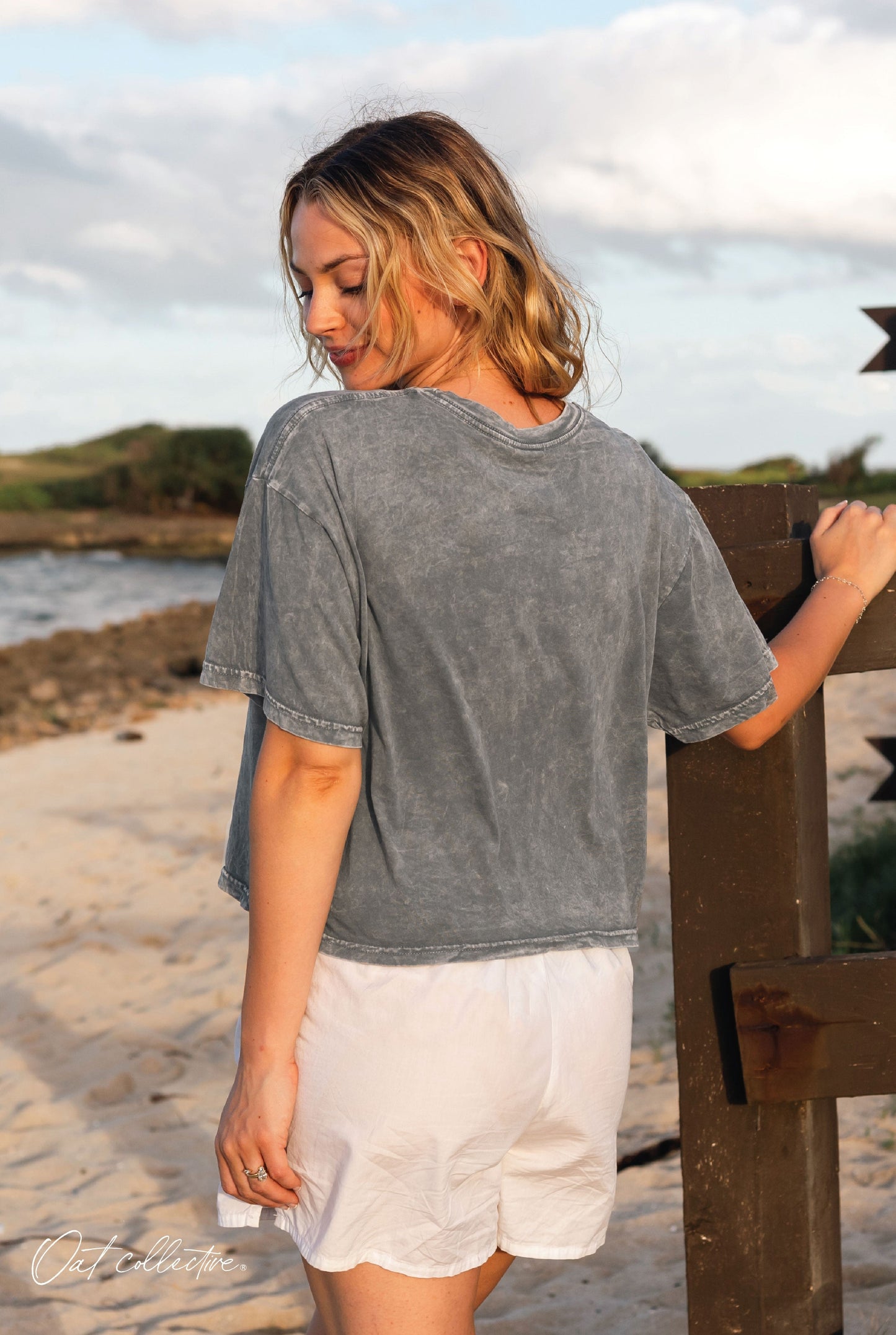 Cropped Mineral Graphic Top Template Oat Collective