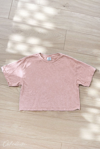 Cropped Mineral Graphic Top Template Oat Collective