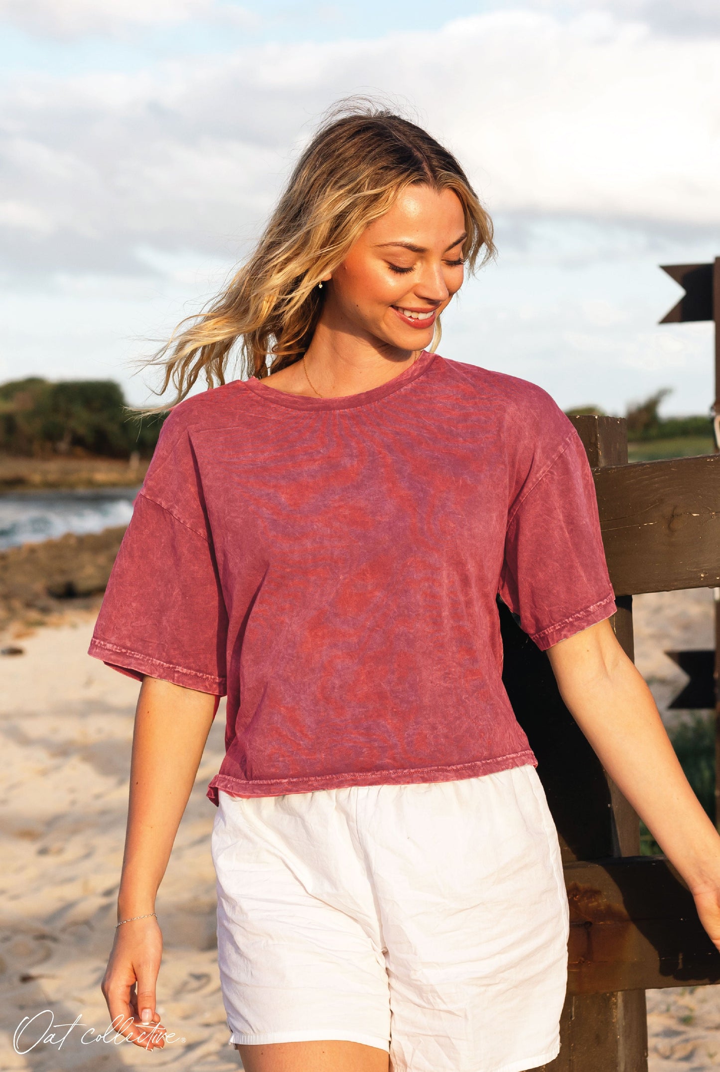 Cropped Mineral Graphic Top Template Oat Collective