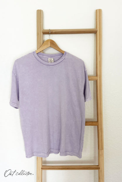 Premium Basic Cotton Supima Mineral Washed Tee Oat Collective