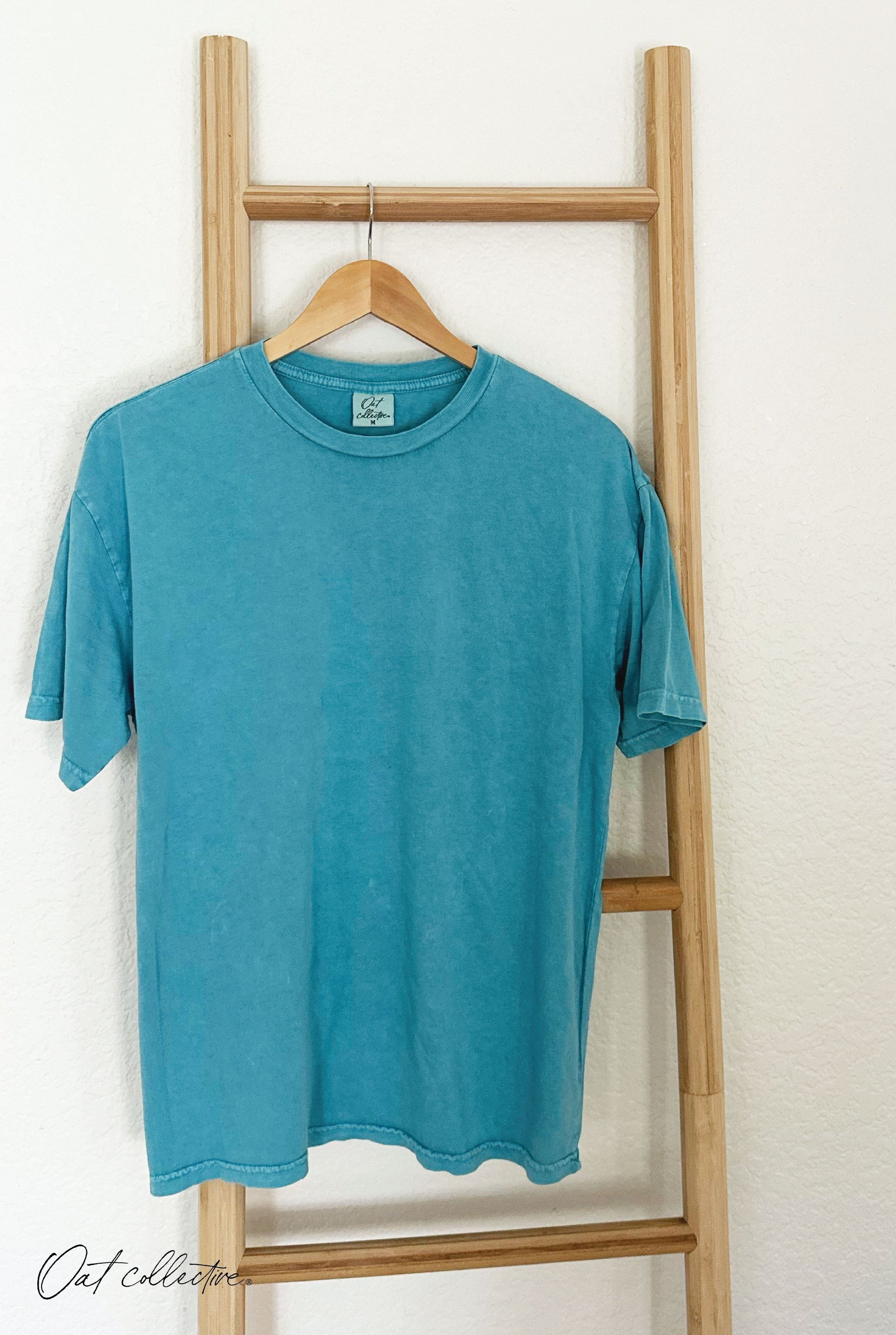 Premium Basic Cotton Supima Mineral Washed Tee Oat Collective