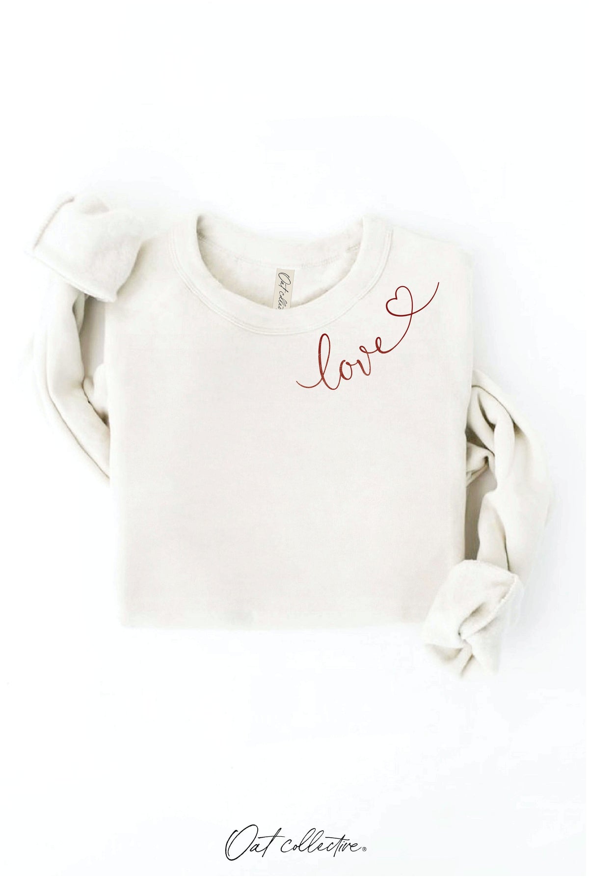 LOVE HEART NECKLINE Graphic Sweatshirt Oat Collective