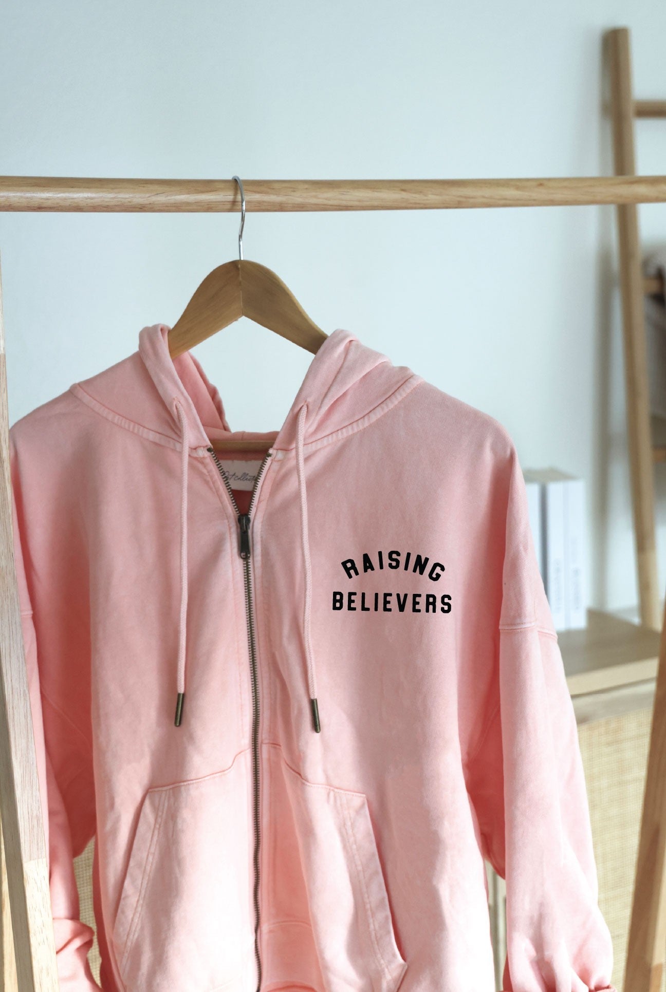 RAISING BELIEVERS Cropped Mineral Zipper Hooded Oat Collective