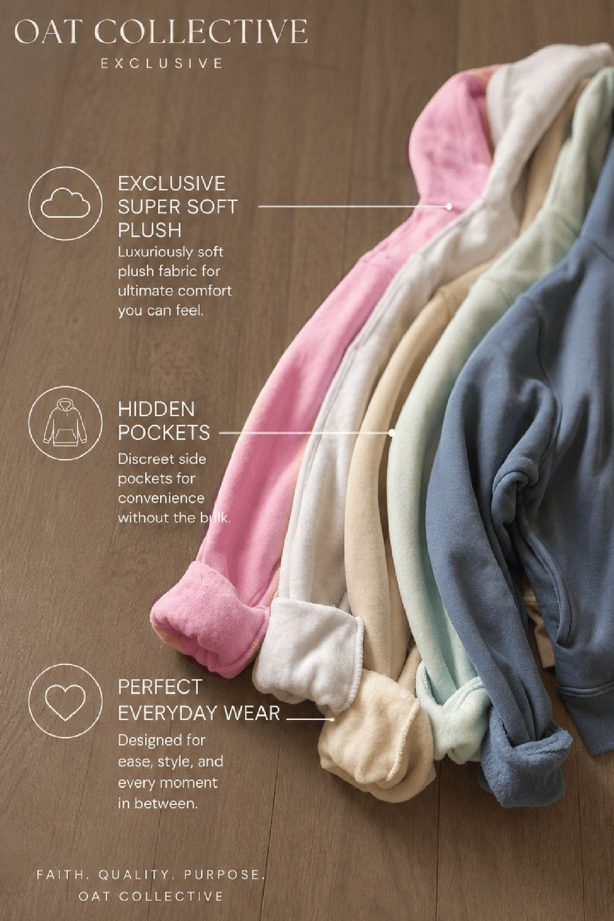 Premium Basic Cropped Hoodie Pullover Sweatshirt Oat Collective
