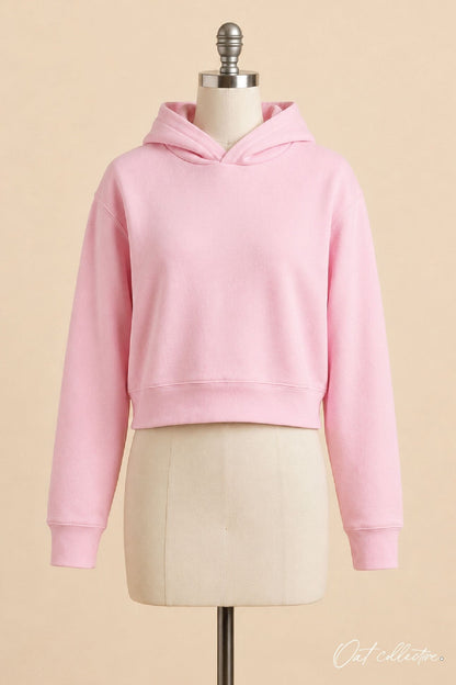 Premium Basic Cropped Hoodie Pullover Sweatshirt Oat Collective