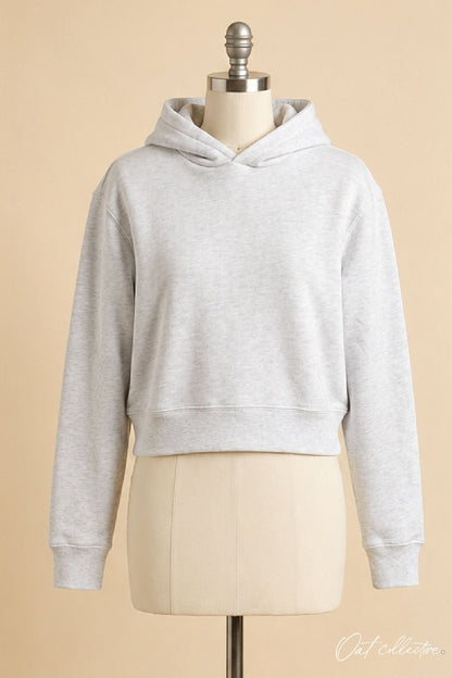 Premium Basic Cropped Hoodie Pullover Sweatshirt Oat Collective