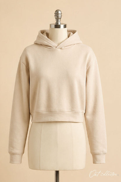 Premium Basic Cropped Hoodie Pullover Sweatshirt Oat Collective