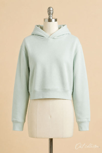 Premium Basic Cropped Hoodie Pullover Sweatshirt Oat Collective