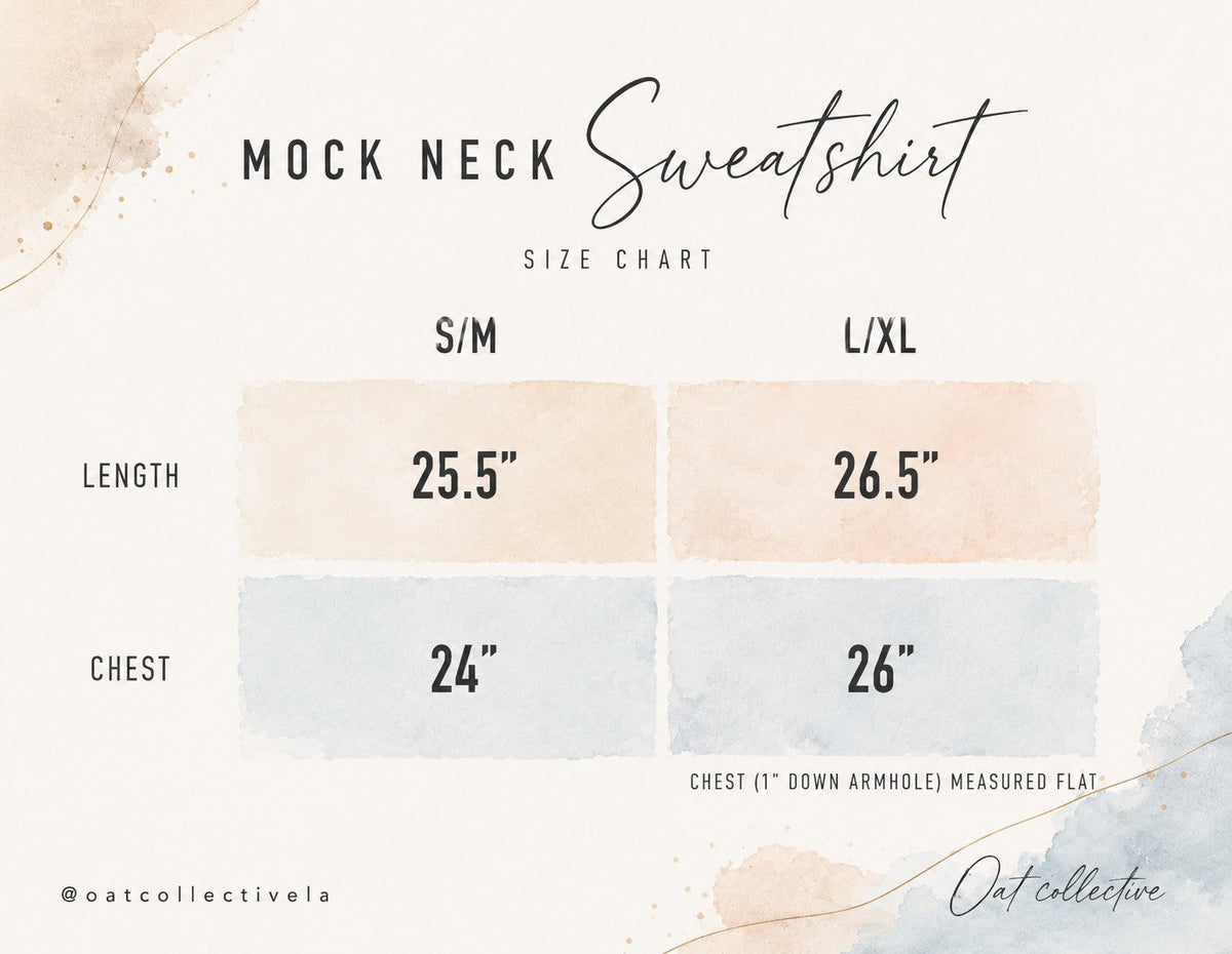 Mock Neck Washed Basic Pullover Sweatshirt Oat Collective