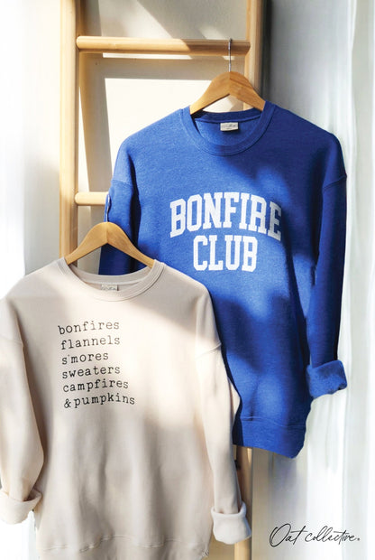 BONFIRES FLANNELS Graphic Sweatshirt Oat Collective