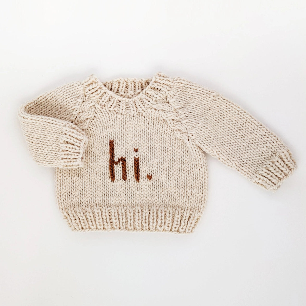 Hi. Pecan Crew Neck Sweater Baby & Toddler Huggalugs