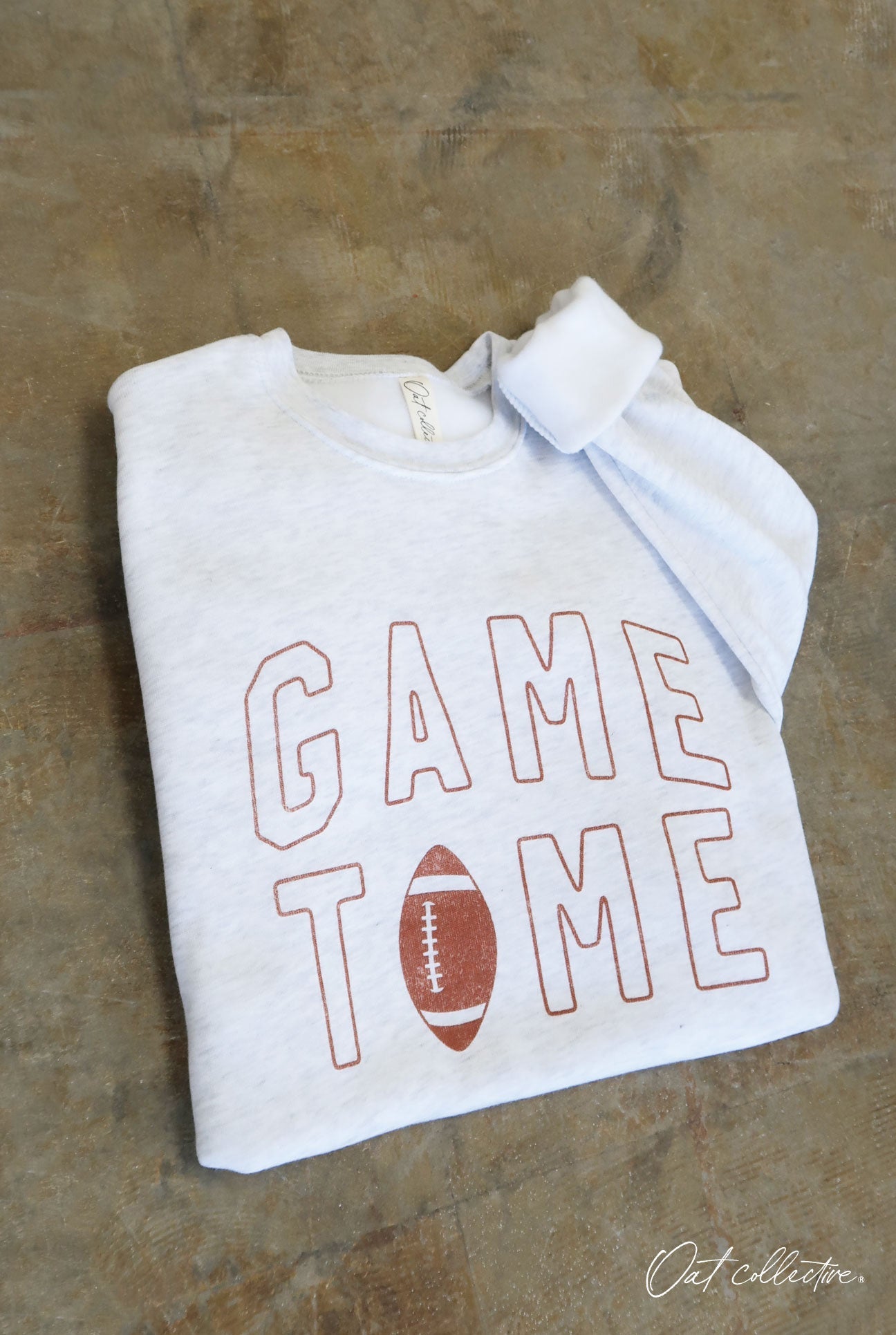 GAME TIME Graphic Unisex Fleece Pullover Relaxed Fit Oat Collective