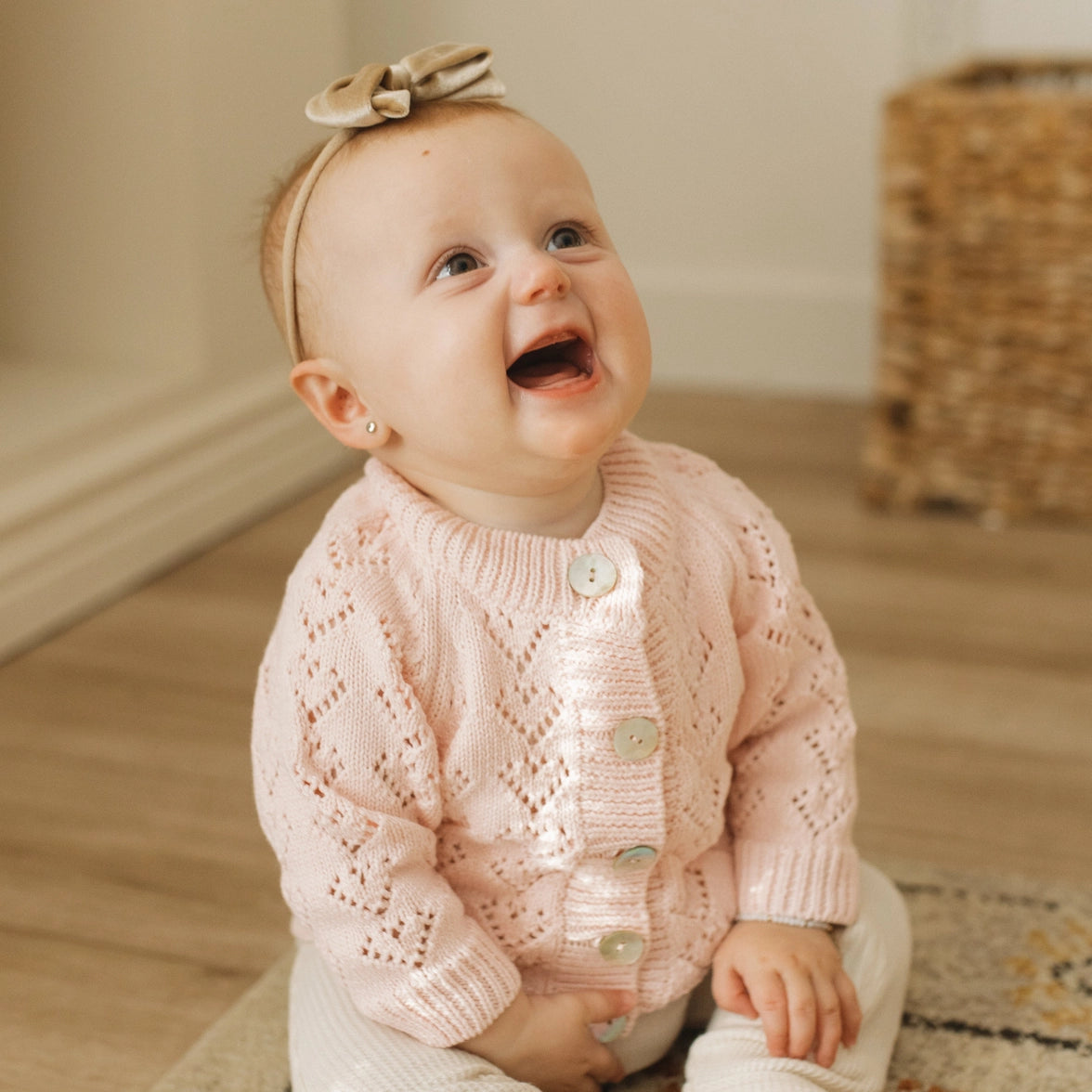 Heart Lace Blush Valentine Cardigan Sweater Baby & Toddler Huggalugs