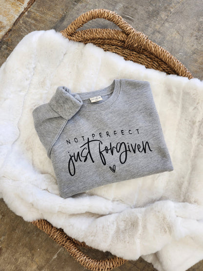 NOT PERFECT JUST FORGIVEN Graphic Sweatshirt Oat Collective