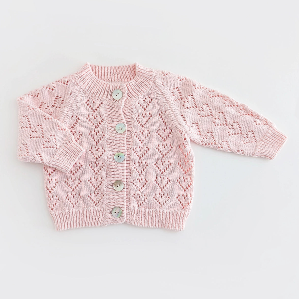 Heart Lace Blush Valentine Cardigan Sweater Baby & Toddler Huggalugs