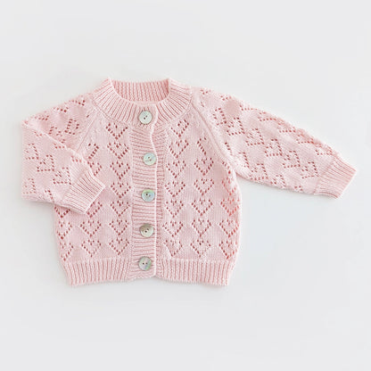 Heart Lace Blush Valentine Cardigan Sweater Baby & Toddler Huggalugs