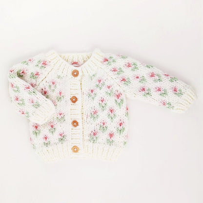 Bitty Blooms White Cardigan Sweater Baby & Toddler Huggalugs