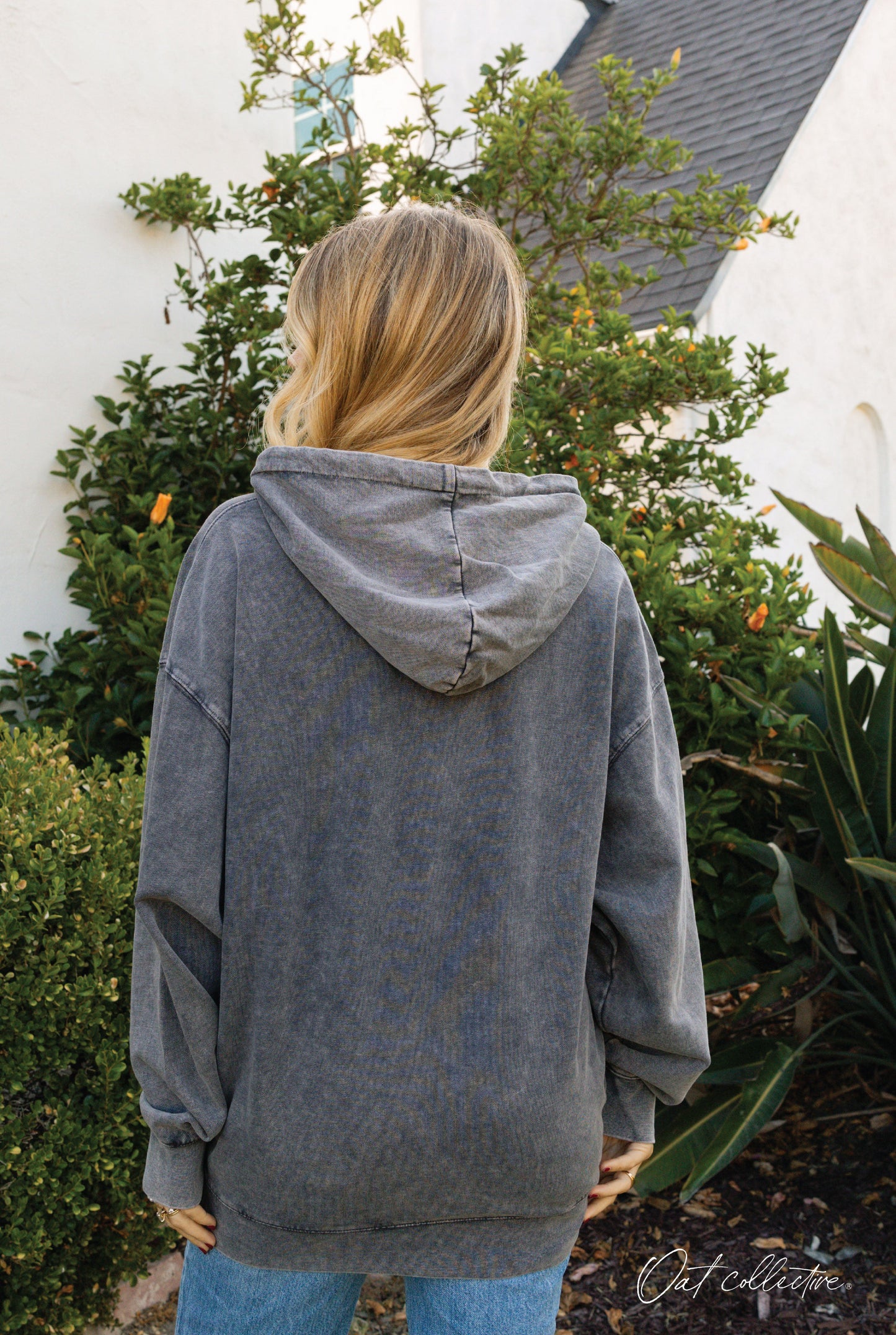 PREMIUM BASIC MINERAL ZIPPER Hooded Pullover Oat Collective