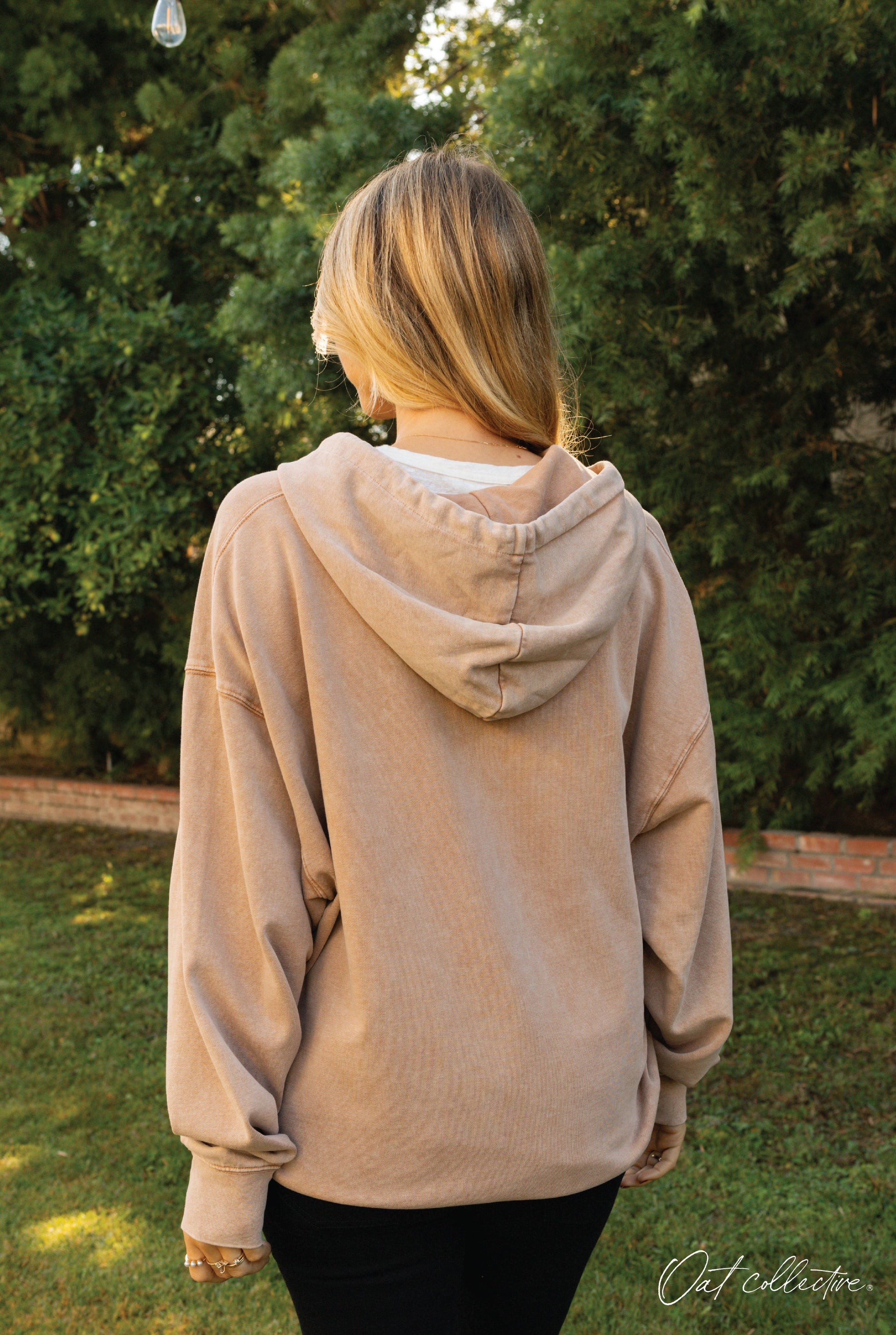 PREMIUM BASIC MINERAL ZIPPER Hooded Pullover Oat Collective