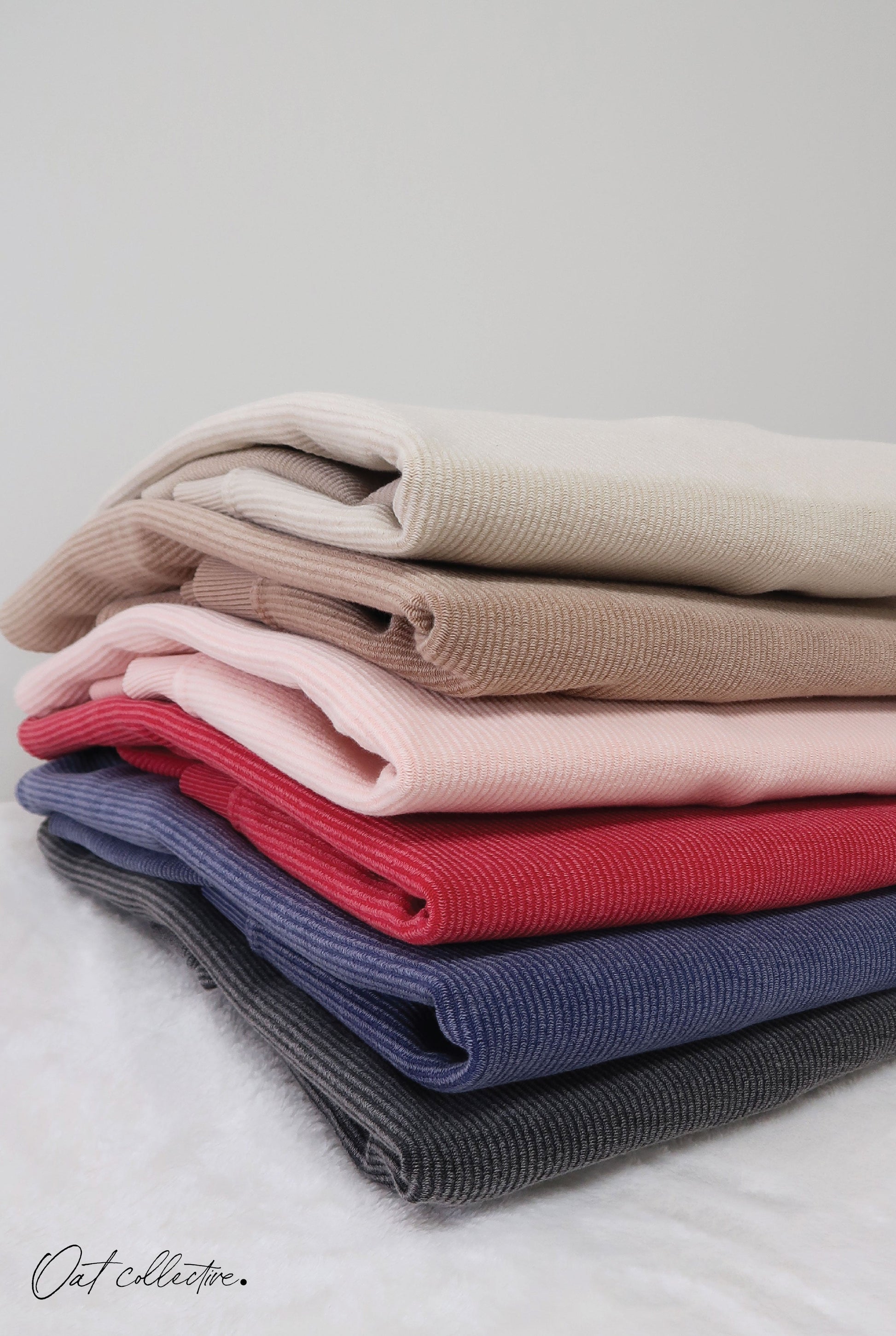 Premium Cotton Cropped Mineral Washed Thermal Pullover Oat Collective
